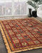 Abstract Red Oriental Rug in Family Room, abs4194