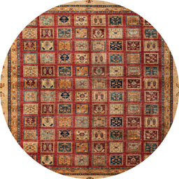 Round Abstract Red Oriental Rug, abs4194