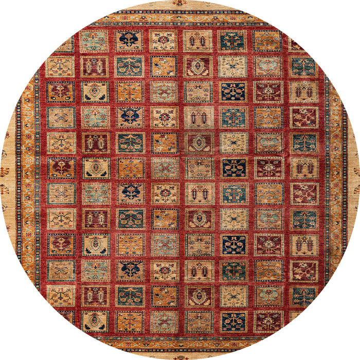Round Abstract Red Oriental Rug, abs4194