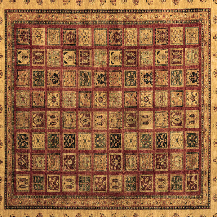 Square Machine Washable Oriental Brown Modern Rug, wshabs4194brn