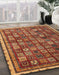 Machine Washable Abstract Tomato Red Rug in a Family Room, wshabs4194