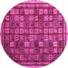 Round Oriental Pink Modern Rug, abs4194pnk