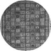 Round Oriental Gray Modern Rug, abs4194gry