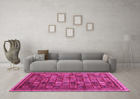 Machine Washable Oriental Pink Modern Rug, wshabs4194pnk