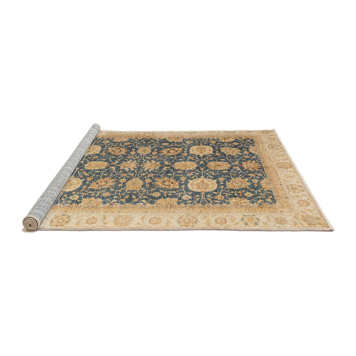 Sideview of Machine Washable Abstract Dark Almond Brown Rug, wshabs4195