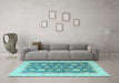 Machine Washable Oriental Light Blue Modern Rug in a Living Room, wshabs4195lblu