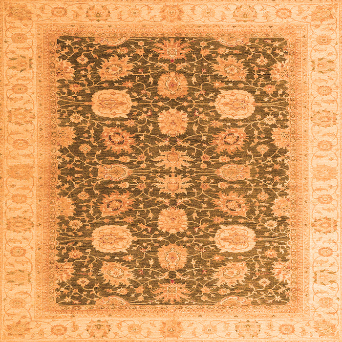 Square Oriental Orange Modern Rug, abs4195org