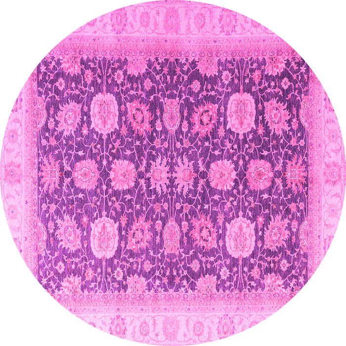 Round Oriental Pink Modern Rug, abs4195pnk