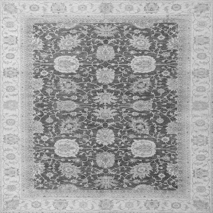 Square Machine Washable Oriental Gray Modern Rug, wshabs4195gry