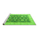 Sideview of Machine Washable Oriental Green Modern Area Rugs, wshabs4195grn