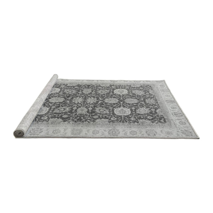 Sideview of Machine Washable Oriental Gray Modern Rug, wshabs4195gry