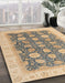 Abstract Dark Almond Brown Oriental Rug in Family Room, abs4195