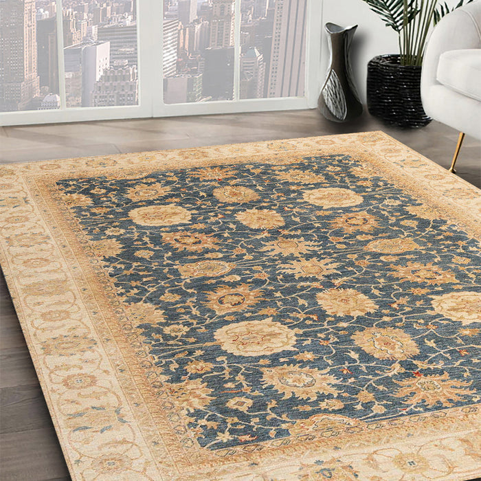 Machine Washable Abstract Dark Almond Brown Rug in a Family Room, wshabs4195