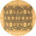 Round Oriental Brown Modern Rug, abs4195brn