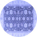 Round Oriental Blue Modern Rug, abs4195blu