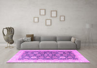 Machine Washable Oriental Purple Modern Rug, wshabs4195pur