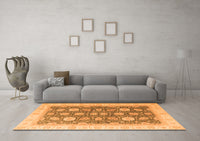 Machine Washable Oriental Orange Modern Rug, wshabs4195org