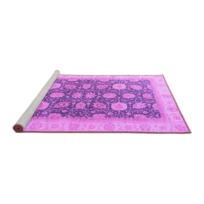 Sideview of Machine Washable Oriental Purple Modern Area Rugs, wshabs4195pur