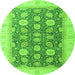 Round Oriental Green Modern Rug, abs4195grn