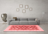 Machine Washable Oriental Red Modern Rug, wshabs4195red