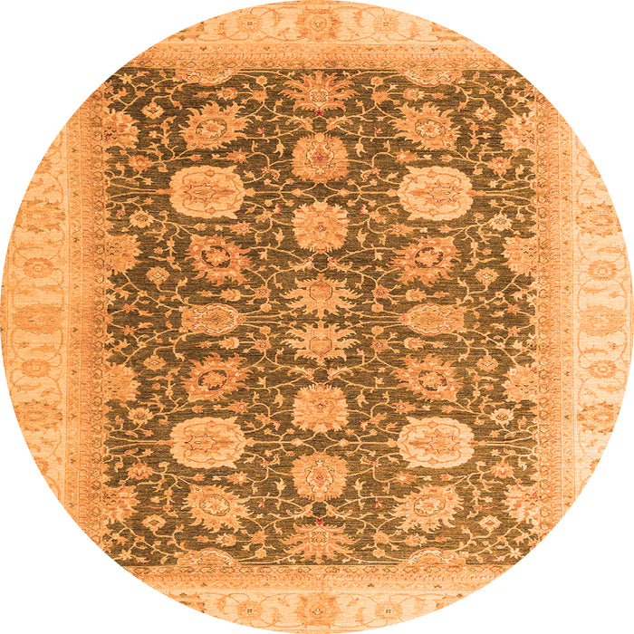 Round Oriental Orange Modern Rug, abs4195org