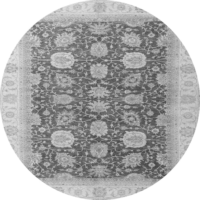 Round Oriental Gray Modern Rug, abs4195gry