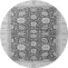 Round Oriental Gray Modern Rug, abs4195gry