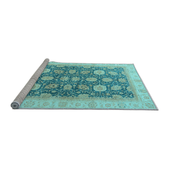 Sideview of Machine Washable Oriental Light Blue Modern Rug, wshabs4195lblu