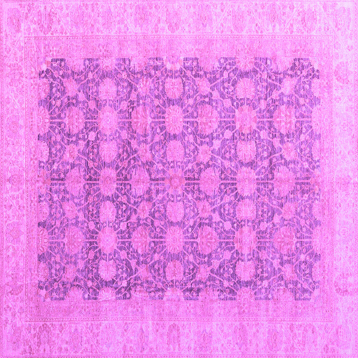 Square Machine Washable Oriental Purple Modern Area Rugs, wshabs4196pur