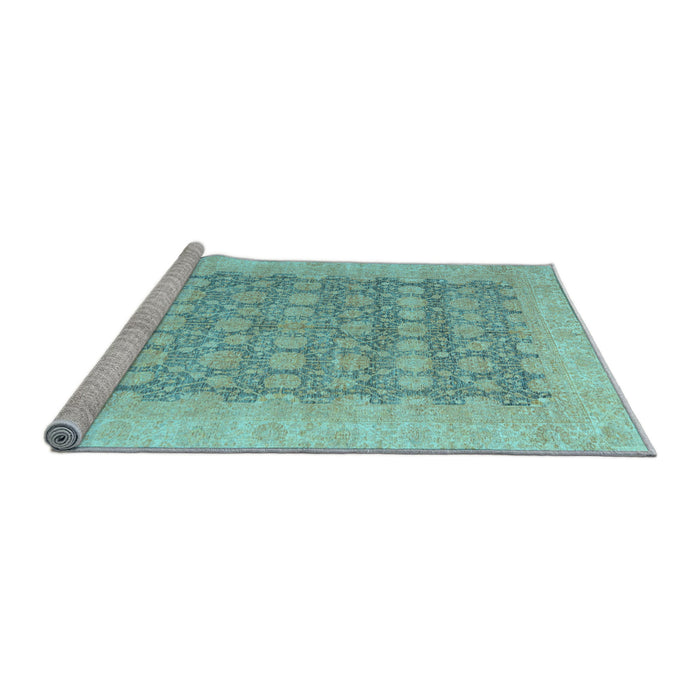 Sideview of Machine Washable Oriental Light Blue Modern Rug, wshabs4196lblu