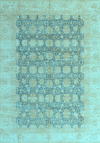 Oriental Light Blue Modern Rug, abs4196lblu