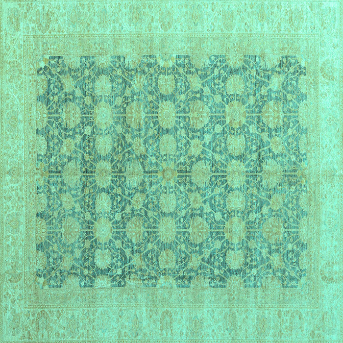 Square Oriental Turquoise Modern Rug, abs4196turq