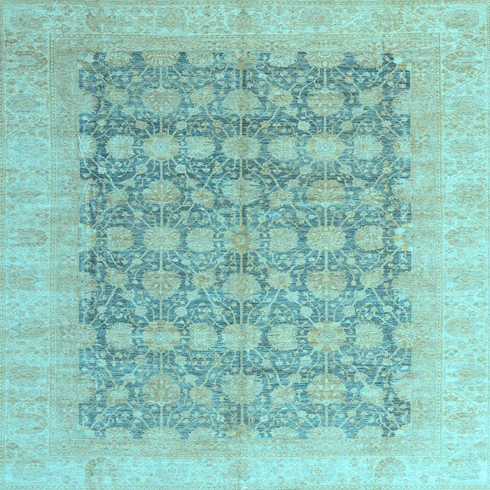 Square Oriental Light Blue Modern Rug, abs4196lblu