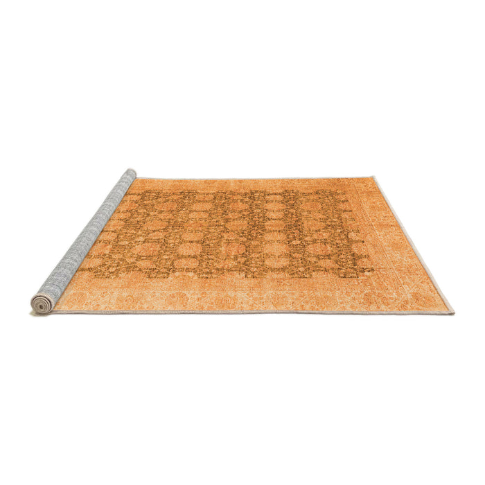 Sideview of Machine Washable Oriental Orange Modern Area Rugs, wshabs4196org