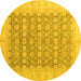 Round Oriental Yellow Modern Rug, abs4196yw