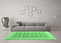 Machine Washable Oriental Emerald Green Modern Rug, wshabs4196emgrn