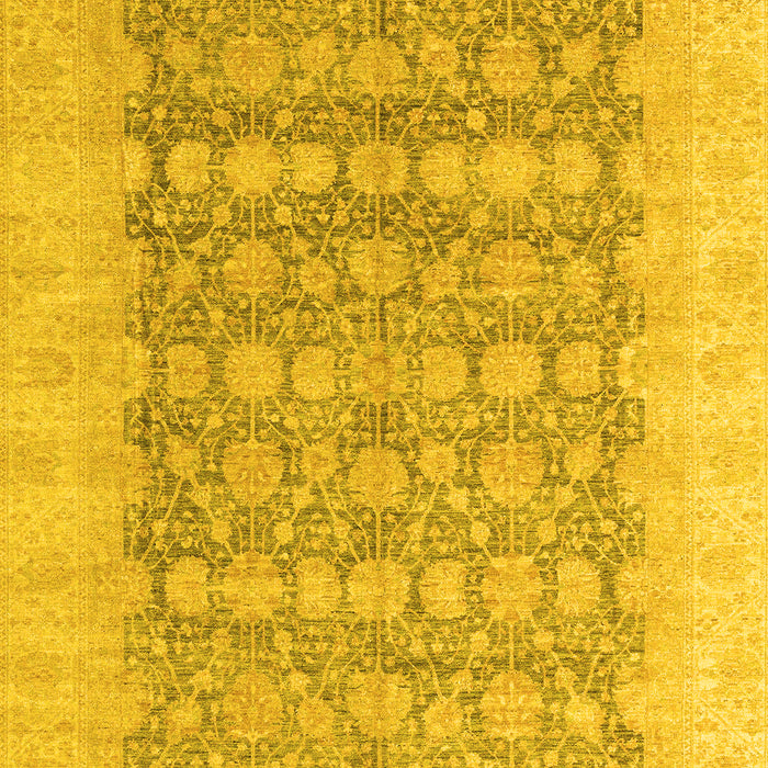 Machine Washable Oriental Yellow Modern Rug, wshabs4196yw