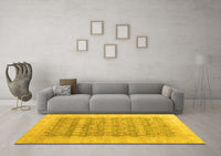 Machine Washable Oriental Yellow Modern Rug, wshabs4196yw