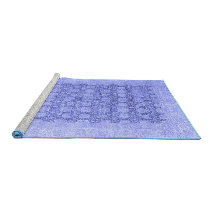 Sideview of Machine Washable Oriental Blue Modern Rug, wshabs4196blu