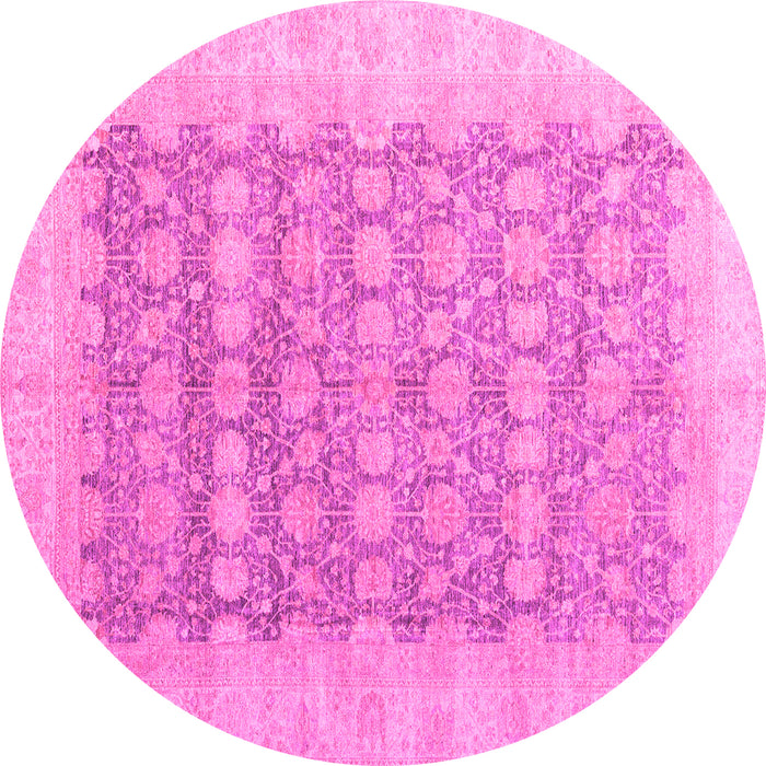 Round Oriental Pink Modern Rug, abs4196pnk