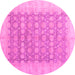 Round Oriental Pink Modern Rug, abs4196pnk