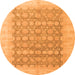 Round Oriental Orange Modern Rug, abs4196org