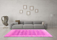 Machine Washable Oriental Pink Modern Rug, wshabs4196pnk