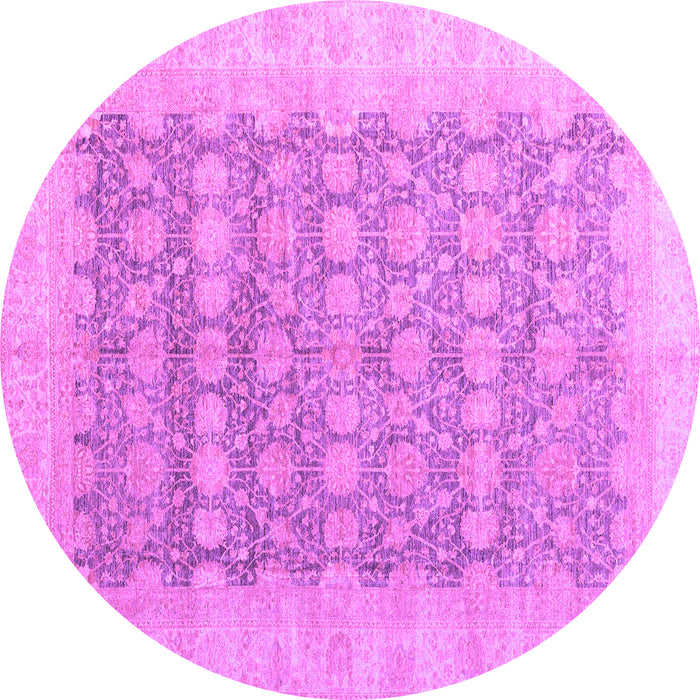 Round Machine Washable Oriental Purple Modern Area Rugs, wshabs4196pur