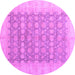 Round Machine Washable Oriental Purple Modern Area Rugs, wshabs4196pur