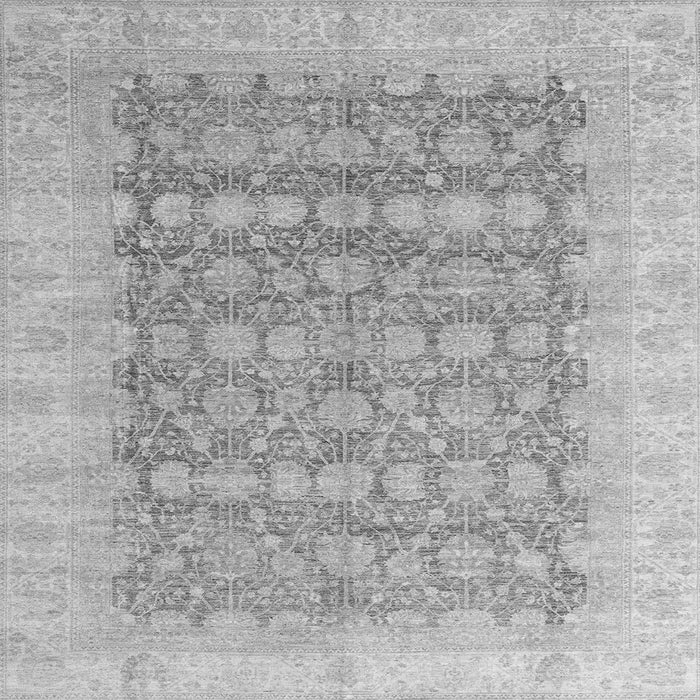 Square Machine Washable Oriental Gray Modern Rug, wshabs4196gry