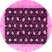 Round Oriental Pink Modern Rug, abs4197pnk