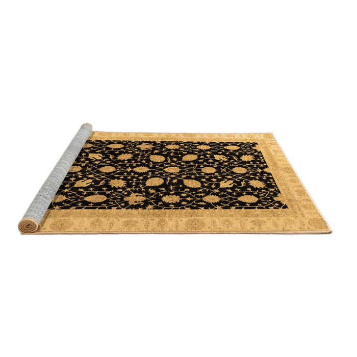 Sideview of Machine Washable Oriental Brown Modern Rug, wshabs4197brn