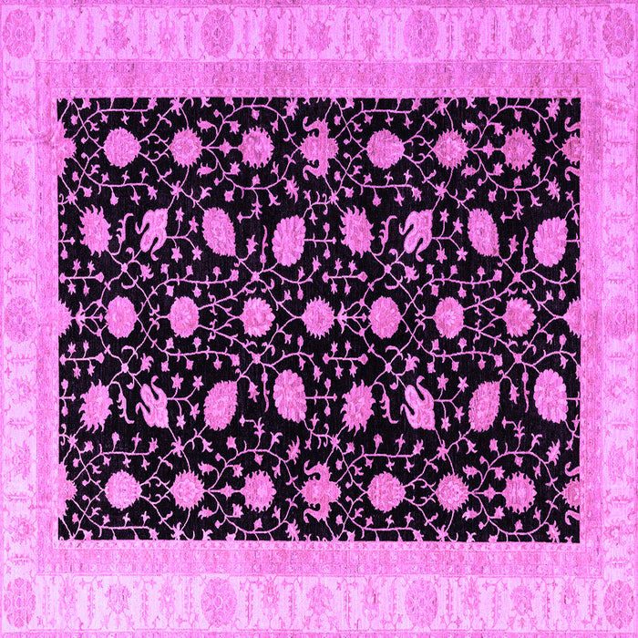 Square Machine Washable Oriental Purple Modern Area Rugs, wshabs4197pur
