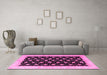 Machine Washable Oriental Pink Modern Rug in a Living Room, wshabs4197pnk